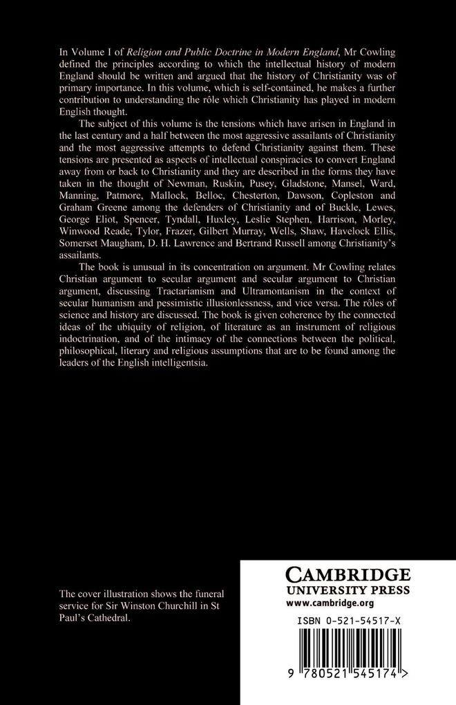 Weitere Ansicht: Religion and Public Doctrine in Modern England | Maurice Cowling