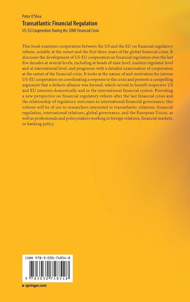 Weitere Ansicht: Transatlantic Financial Regulation | Peter O'Shea