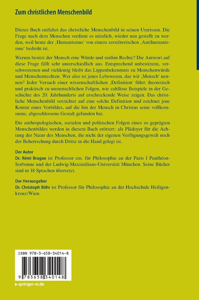 Weitere Ansicht: Zum christlichen Menschenbild | Rémi Brague