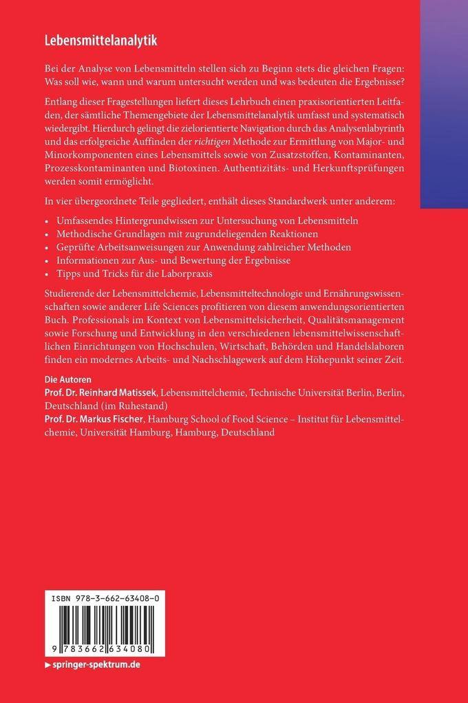 Weitere Ansicht: Lebensmittelanalytik | Reinhard Matissek, Markus Fischer