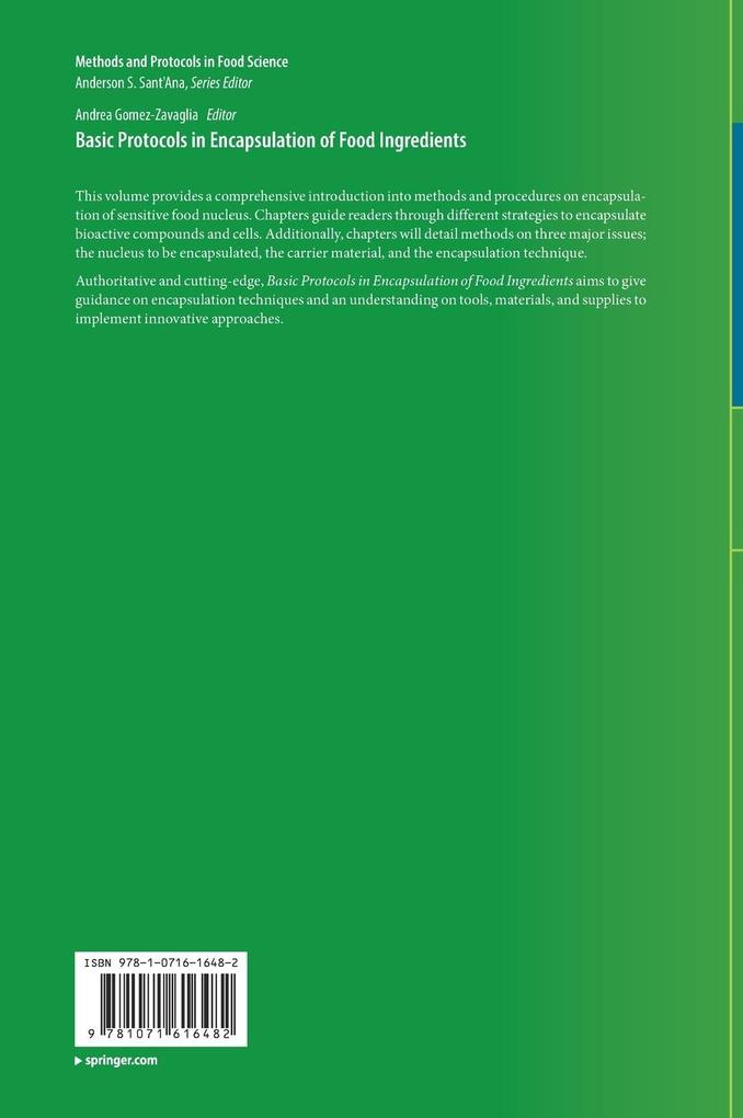 Weitere Ansicht: Basic Protocols in Encapsulation of Food Ingredients