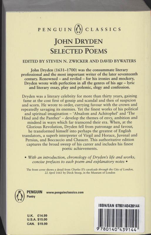 Weitere Ansicht: Selected Poems | John Dryden