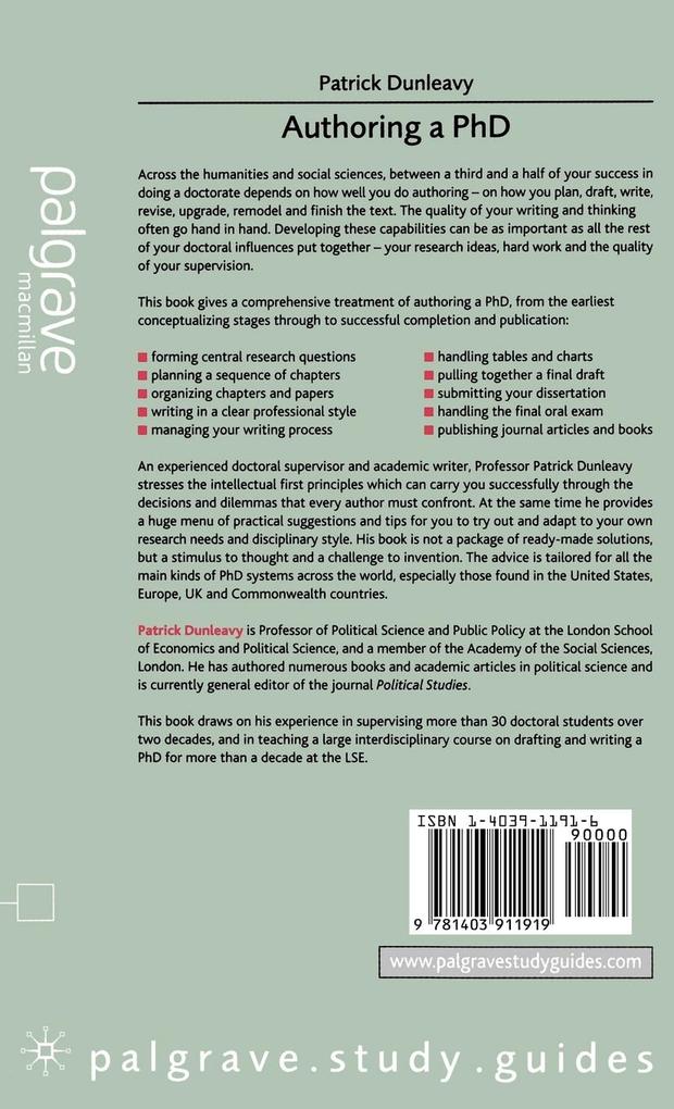 Weitere Ansicht: Authoring a PH.D. | Patrick Dunleavy