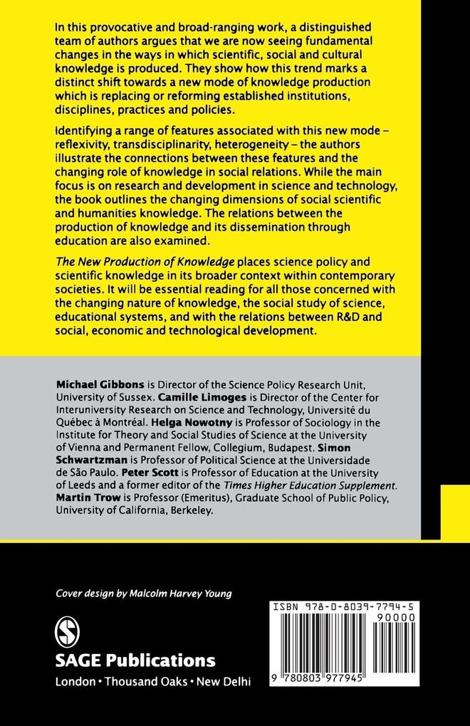 Weitere Ansicht: The New Production of Knowledge | Michael Gibbons, Camille Limoges, Helga Nowotny