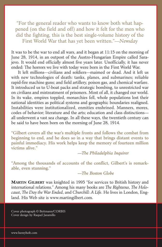 Weitere Ansicht: The First World War, Second Edition | Martin Gilbert