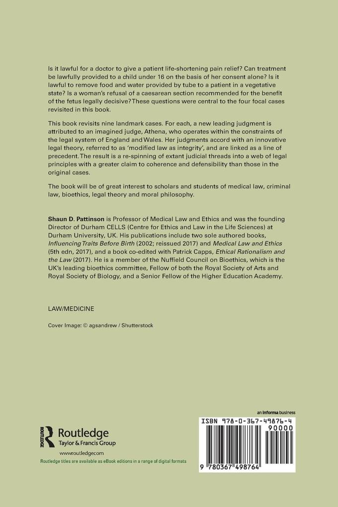 Weitere Ansicht: Revisiting Landmark Cases in Medical Law | Shaun D. Pattinson
