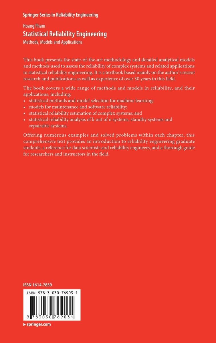 Weitere Ansicht: Statistical Reliability Engineering | Hoang Pham