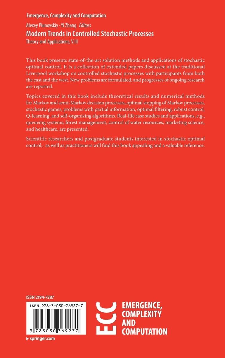 Weitere Ansicht: Modern Trends in Controlled Stochastic Processes: