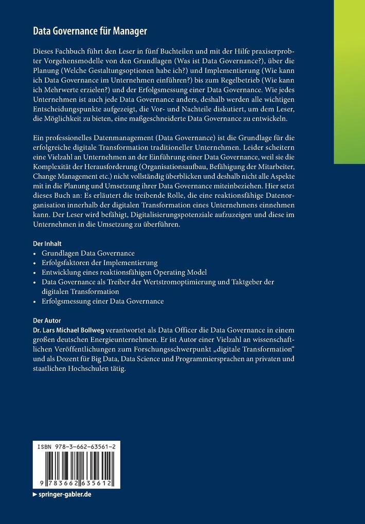 Weitere Ansicht: Data Governance für Manager | Lars Michael Bollweg