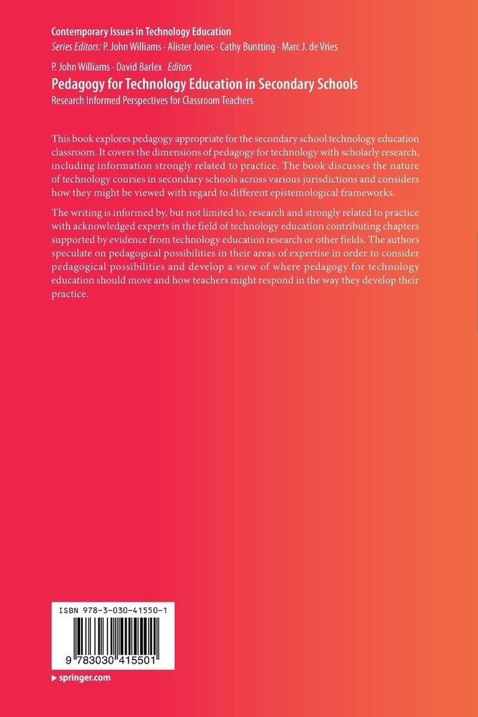 Weitere Ansicht: Pedagogy for Technology Education in Secondary Schools