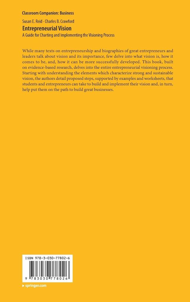Weitere Ansicht: Entrepreneurial Vision | Susan E. Reid, Charles B. Crawford