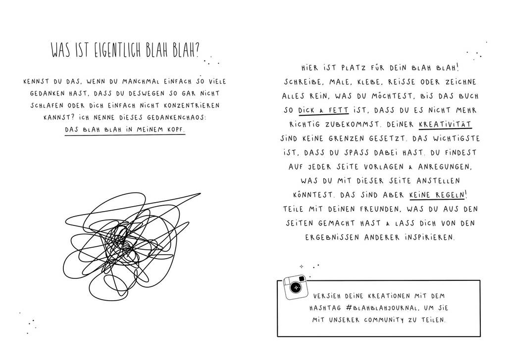 Weitere Ansicht: Blah Blah Journal - Dein verrücktes Mitmach-Buch - Mal es fertig! Von YouTuberin Foxy Draws | Foxy Draws