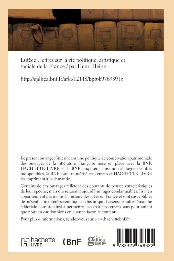 Weitere Ansicht: Lutèce, Lettres Sur La Vie Politique, Artistique Et Sociale de la France | Heinrich Heine