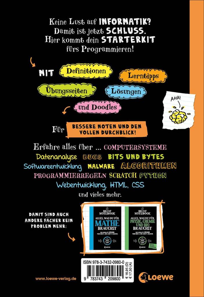 Weitere Ansicht: Big Fat Notebook - Alles, was du für Informatik brauchst - Das Starterkit für angehende Programmierer | Grant Smith
