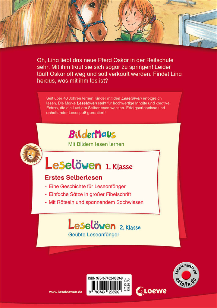 Weitere Ansicht: Leselöwen 1. Klasse - Das neue Pferd in der Reitschule | Eva Hierteis
