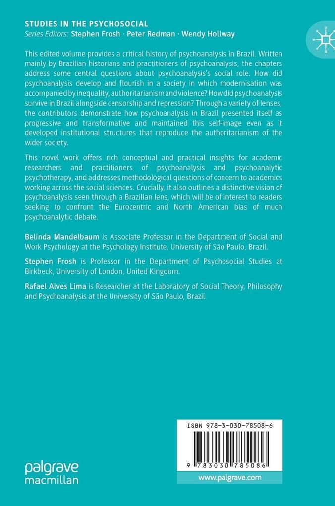 Weitere Ansicht: Brazilian Psychosocial Histories of Psychoanalysis