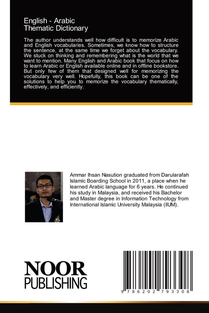 Weitere Ansicht: English - Arabic Thematic Dictionary | Ammar Ihsan Nasution