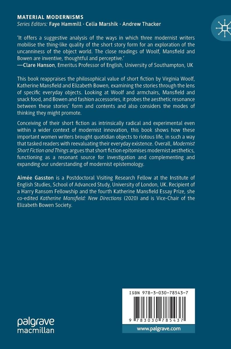 Weitere Ansicht: Modernist Short Fiction and Things | Aimée Gasston