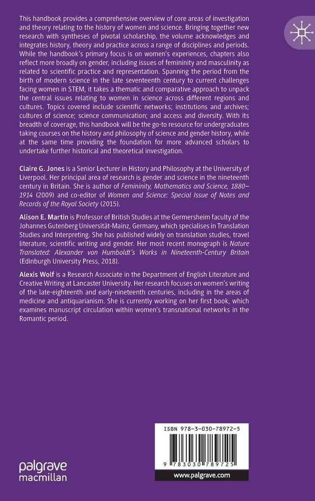 Weitere Ansicht: The Palgrave Handbook of Women and Science since 1660