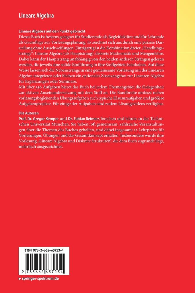 Weitere Ansicht: Lineare Algebra | Gregor Kemper, Fabian Reimers