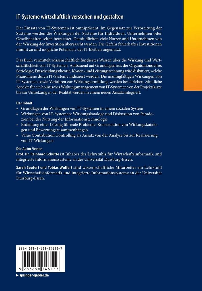 Weitere Ansicht: IT-Systeme wirtschaftlich verstehen und gestalten | Reinhard Schütte, Sarah Seufert, Tobias Wulfert