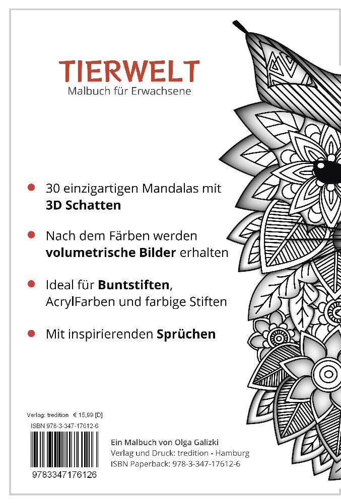 Weitere Ansicht: Tierwelt - Malbuch für Erwachsene | Olga Galizki