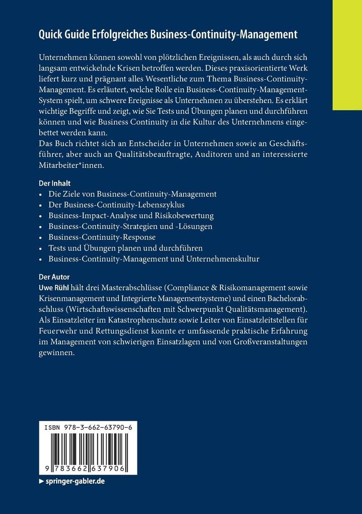 Weitere Ansicht: Quick Guide Erfolgreiches Business-Continuity-Management | Uwe Rühl