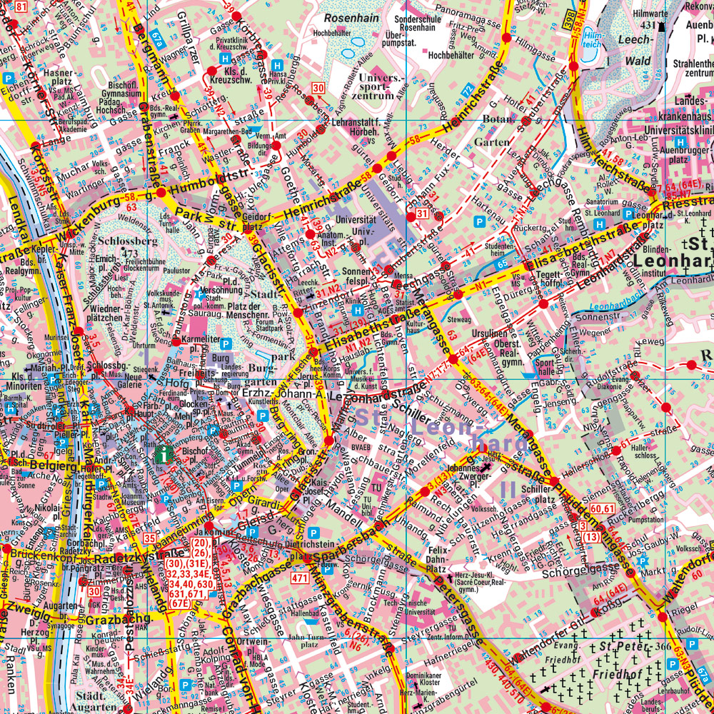 Weitere Ansicht: Graz, Stadtplan 1:15.000