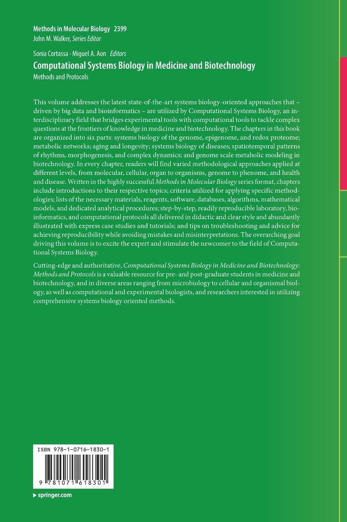 Weitere Ansicht: Computational Systems Biology in Medicine and Biotechnology