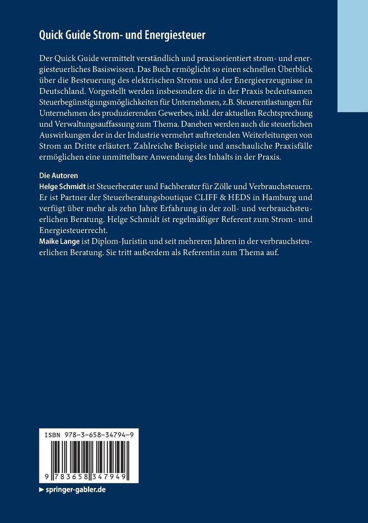 Weitere Ansicht: Quick Guide Strom- und Energiesteuer | Helge Schmidt, Maike Lange