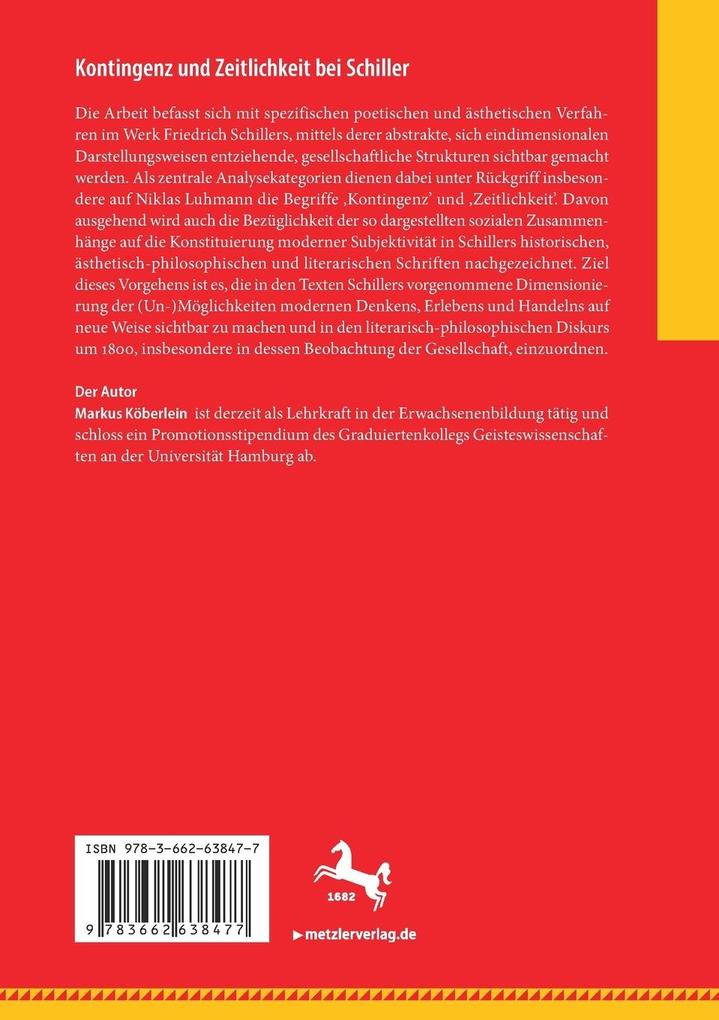 Weitere Ansicht: Kontingenz und Zeitlichkeit bei Schiller | Markus Köberlein