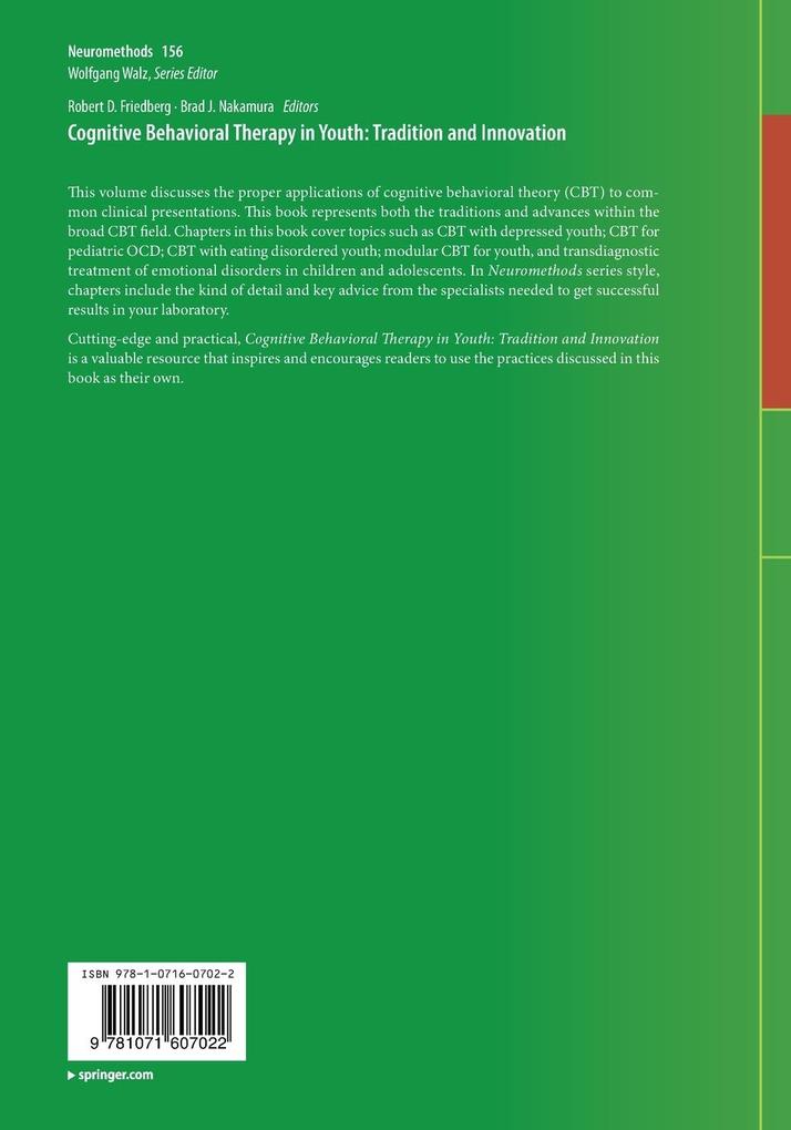 Weitere Ansicht: Cognitive Behavioral Therapy in Youth: Tradition and Innovation