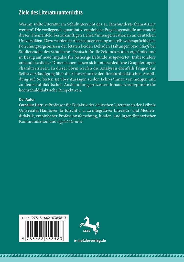 Weitere Ansicht: Ziele des Literaturunterrichts | Cornelius Herz