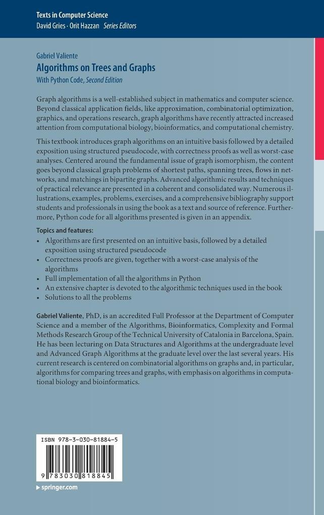 Weitere Ansicht: Algorithms on Trees and Graphs | Gabriel Valiente