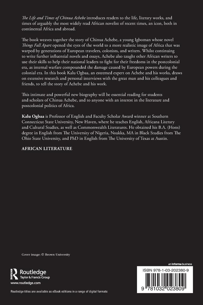 Weitere Ansicht: The Life and Times of Chinua Achebe | Kalu Ogbaa