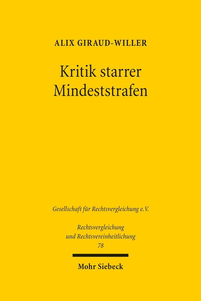 Produktbild: Kritik starrer Mindeststrafen | Alix Giraud-Willer