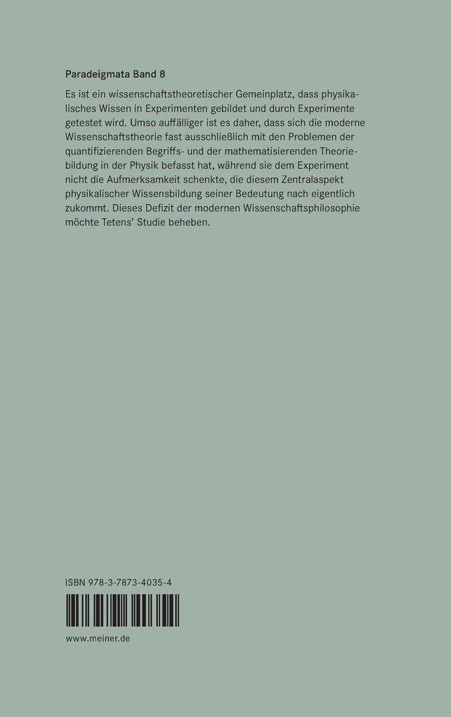 Weitere Ansicht: Experimentelle Erfahrung | Holm Tetens