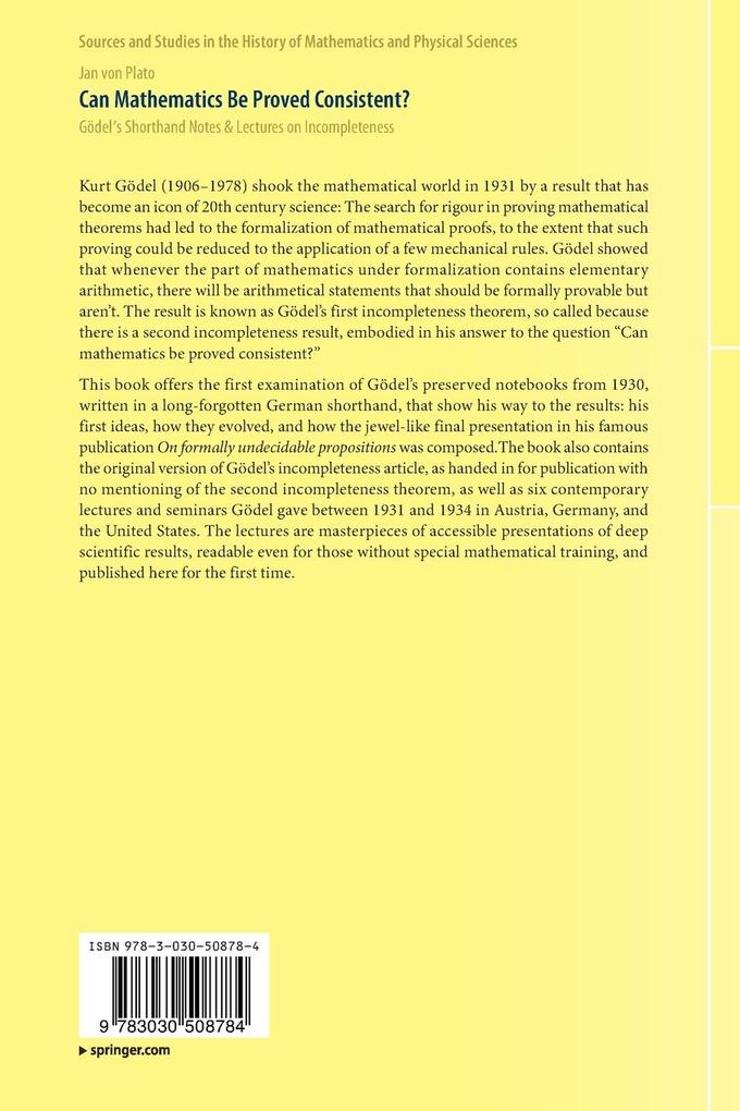 Weitere Ansicht: Can Mathematics Be Proved Consistent? | Jan von Plato