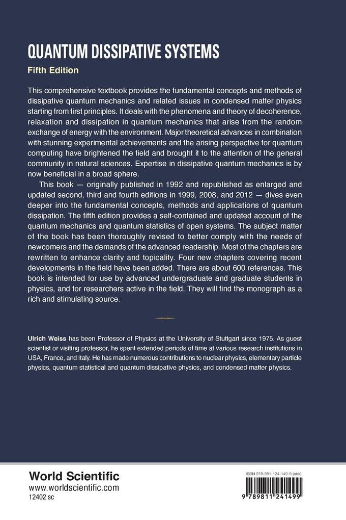 Weitere Ansicht: QUANTUM DISSIPATIVE SYS (5TH ED) | Weiss Ulrich