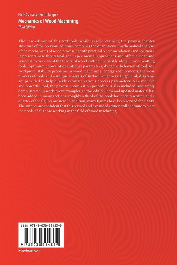 Weitere Ansicht: Mechanics of Wood Machining | Etele Csanády, Endre Magoss