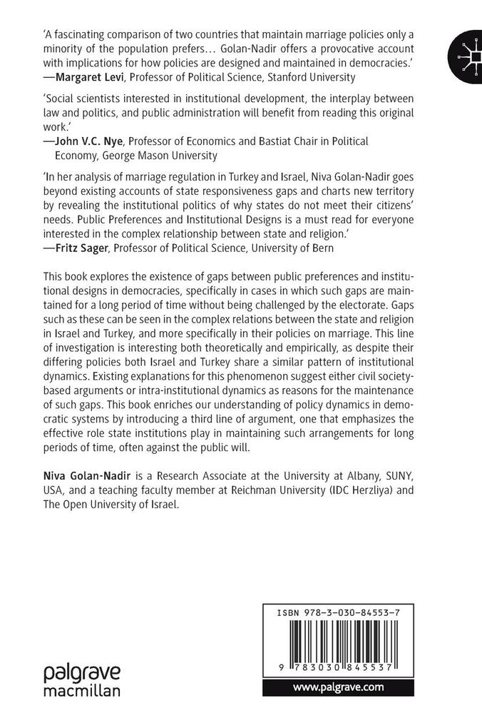 Weitere Ansicht: Public Preferences and Institutional Designs | Niva Golan-Nadir