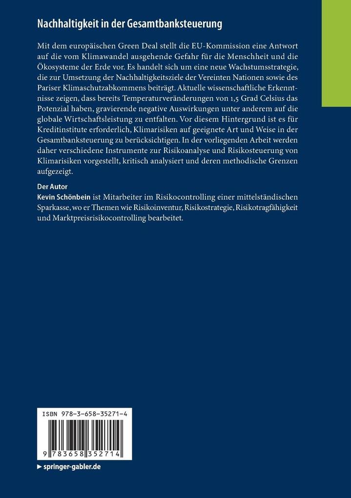 Weitere Ansicht: Nachhaltigkeit in der Gesamtbanksteuerung | Kevin Schönbein