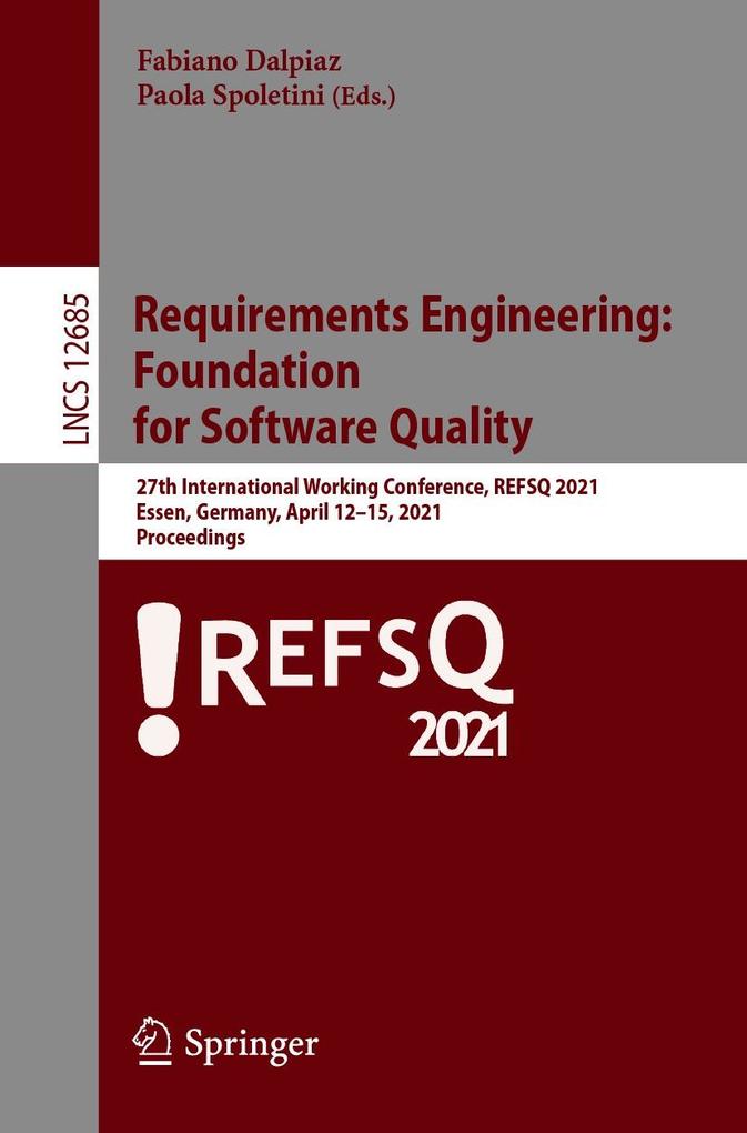 Produktbild: Requirements Engineering: Foundation for Software Quality