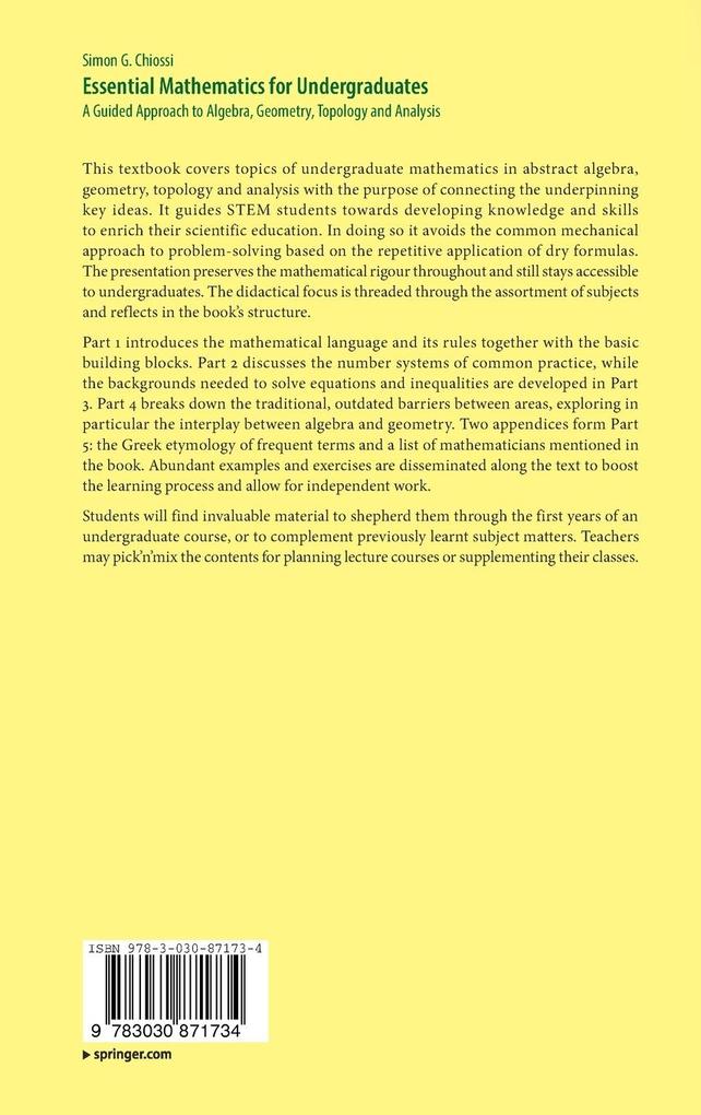 Weitere Ansicht: Essential Mathematics for Undergraduates | Simon G. Chiossi