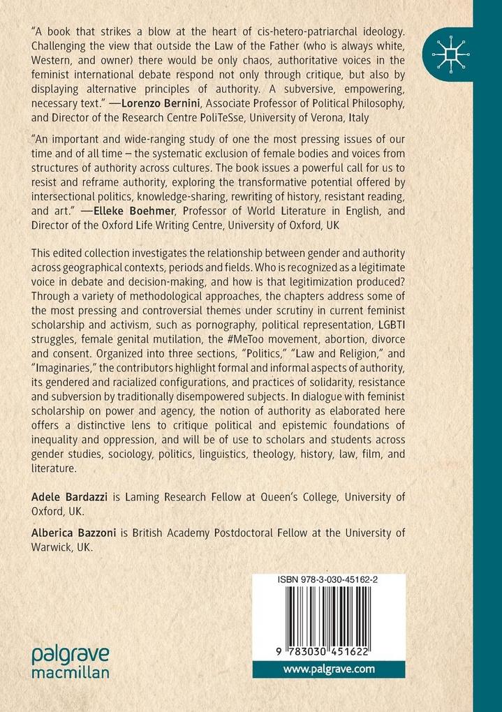 Weitere Ansicht: Gender and Authority across Disciplines, Space and Time