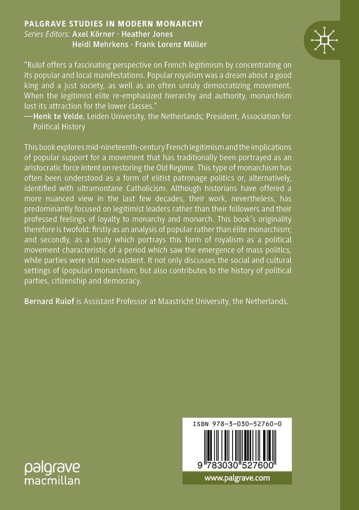 Weitere Ansicht: Popular Legitimism and the Monarchy in France | Bernard Rulof