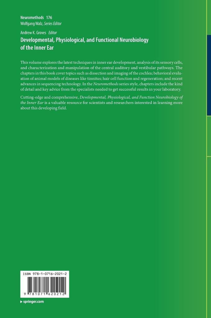Weitere Ansicht: Developmental, Physiological, and Functional Neurobiology of the Inner Ear