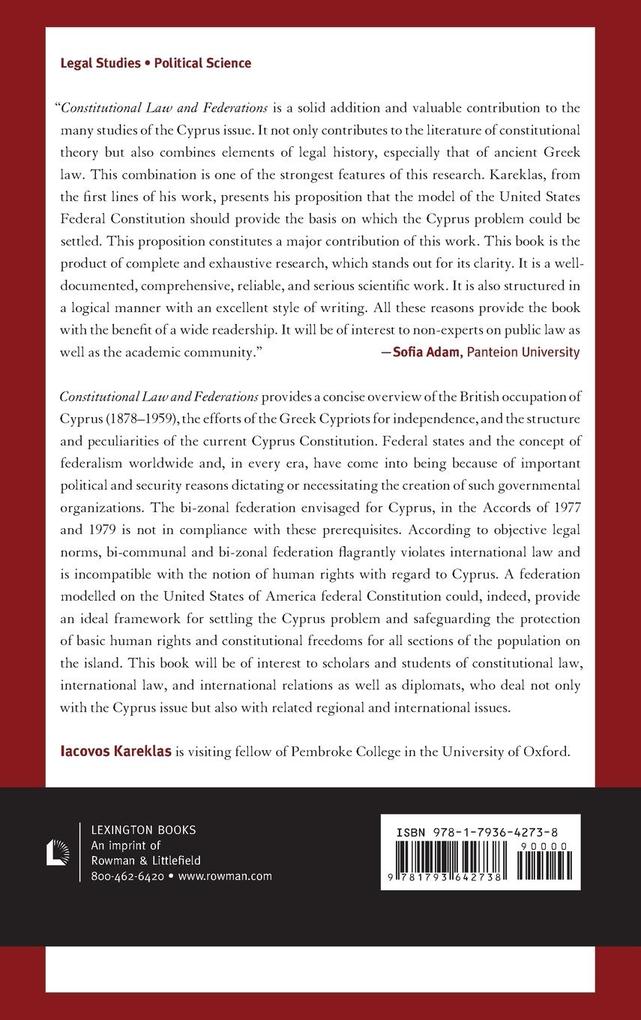 Weitere Ansicht: Constitutional Law and Federations | Iacovos Kareklas