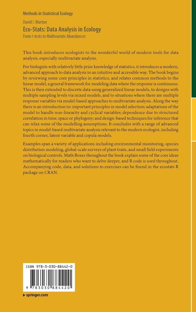 Weitere Ansicht: Eco-Stats: Data Analysis in Ecology | David I Warton