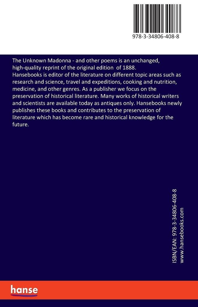 Weitere Ansicht: The Unknown Madonna | Heinrich Heine, Rennell Rodd